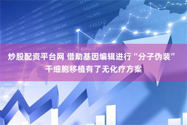 炒股配资平台网 借助基因编辑进行“分子伪装” 干细胞移植有了无化疗方案